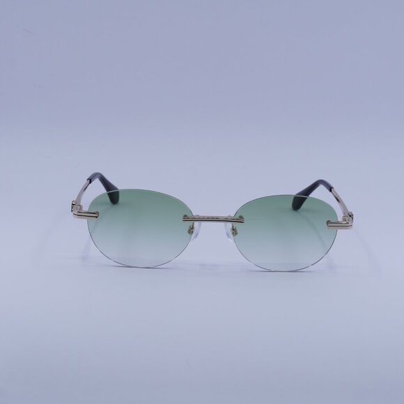 Palm Angels PERI10H CRYSTAL 7654 Sunglasses Gold Oval Frame, Green Lenses main image 5